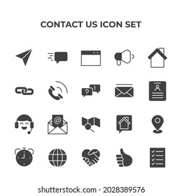 contact us set icon, isolated contact us set sign icon, vector illustration