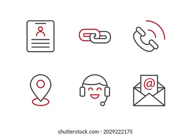 contact us set icon, isolated contact us set sign icon, vector illustration