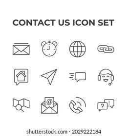 contact us set icon, isolated contact us set sign icon, vector illustration