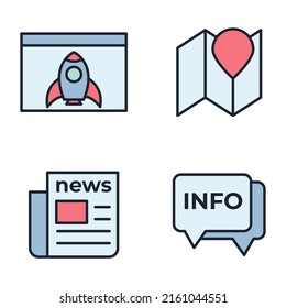 Contact us set icon symbol template for graphic and web design collection logo vector illustration