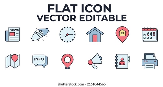 Contact us set icon symbol template for graphic and web design collection logo vector illustration