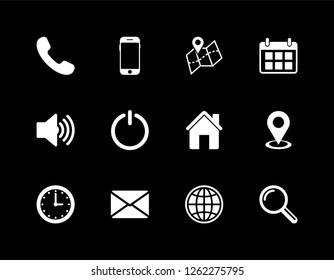 Contact us set icon, web icon set vector, eps10 editable
