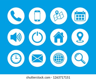 Contact us set icon, web icon set vector, eps10 editable