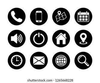 Contact us set icon, web icon set vector, eps10 editable