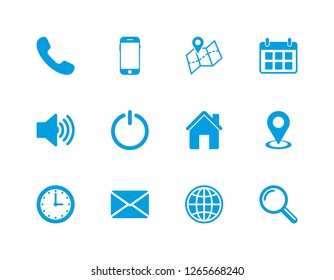 Contact us set icon, web icon set vector, eps10 editable