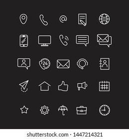 Contact us set icons, vector illustration