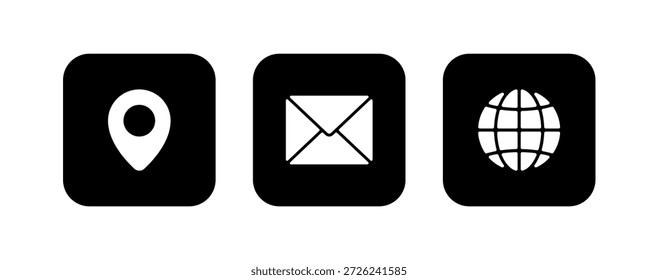 Contact Us Set Vector On White Background