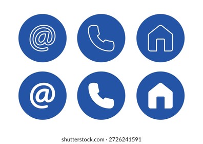 Contact Us Set Vector On White Background