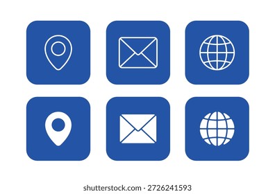 Contact Us Set Vector On White Background