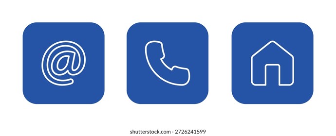 Contact Us Set Vector On White Background