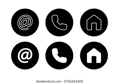 Contact Us Set Vector On White Background