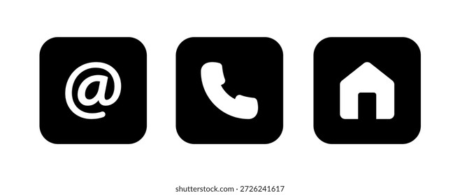 Contact Us Set Vector On White Background