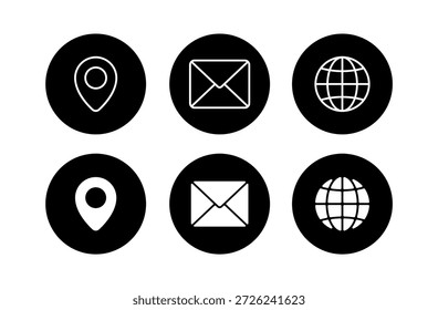 Contact Us Set Vector On White Background