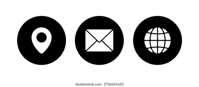 Contact Us Set Vector On White Background
