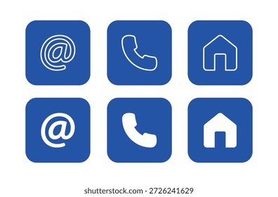 Contact Us Set Vector On White Background