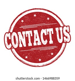 Contact us sign or stamp on white background, vector illustration