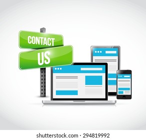 contact us sign technology concept illustration design graphic