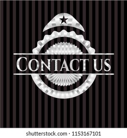 Contact us silver shiny emblem