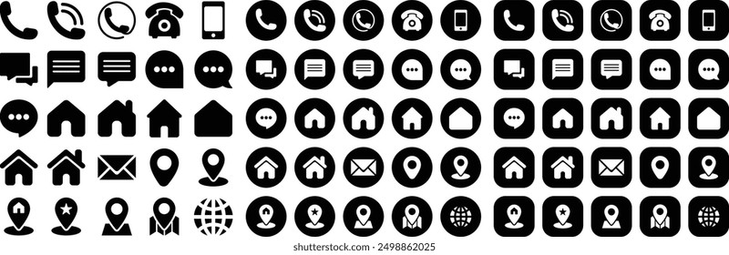 Contact us solid icon vector full pack