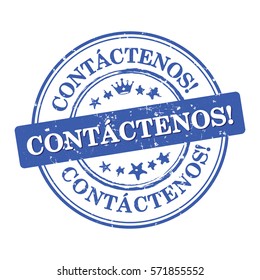 Contact us - Spanish language (Contactenos) - business label / sticker  / sign / icon, also for print