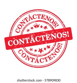 Contact us - Spanish language (Contactenos) - business label / sticker  / sign / icon, also for print