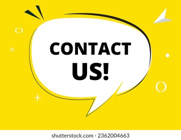 Contact us speech bubble text. Hi There on bright color for Sticker, Banner and Poster. vector illustration.