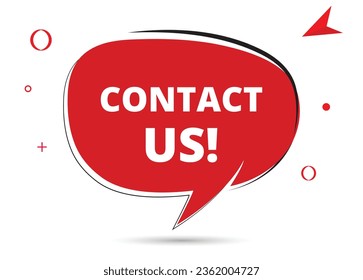 Contact us speech bubble text. Hi There on bright color for Sticker, Banner and Poster. vector illustration.