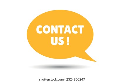 contact us speech bubble vector illustration. Communication speech bubble with contact us text