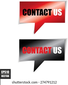 Contact us speech square template | business banner with symbol icon - Vector.
