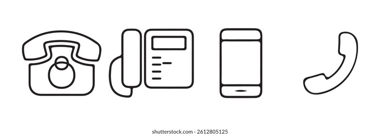 Contact us symbol. Phone icons collection. Ringing phone simple icon set. Smartphone ringing. Phone sign. Vector illustration