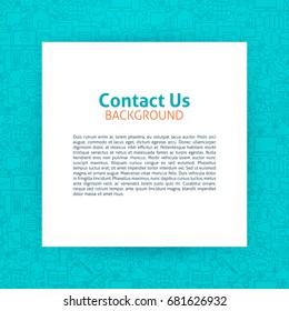 Contact Us Template. Vector Illustration of Paper over Business Outline Design.