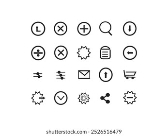 Contact Us - thin line vector icon set. Editable stroke. Pixel Perfect. Set contains such icons as Globe, Location, Feedback, Message, Support, Telephone, Mail.Small User Interface Line Icons ,