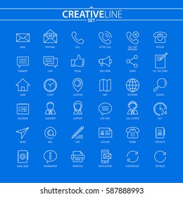 Contact Us. Universal Thin Icons Set For Your Web design, Mobile design, Infographics, and other