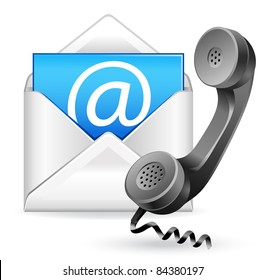 contact us vector icon - e-mail and phone