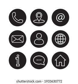 Contact us vector icon set. Contact us buttons