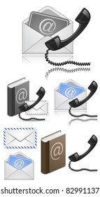 "Contact Us" Vector Icon Set