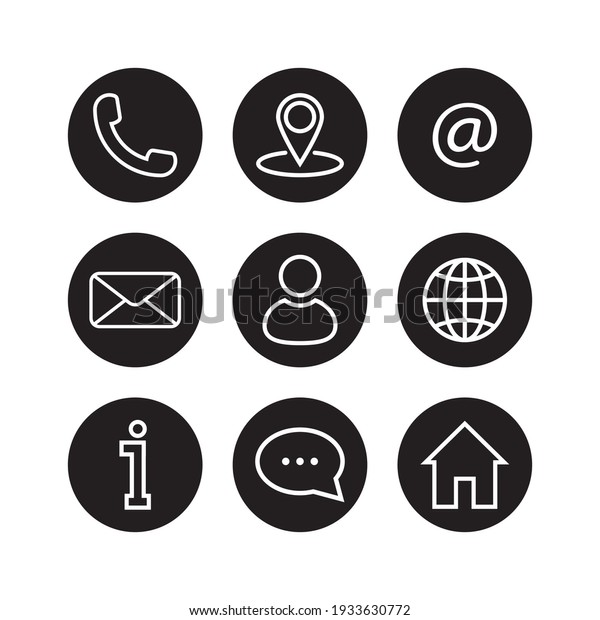 Contact us vector\
icon set. Contact us\
buttons