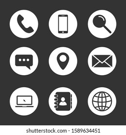 contact us vector icon, web icon set flat design