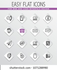 Contact us vector icons for user interface design