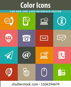 Contact us vector icons for user interface design