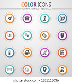 Contact us vector icons for user interface design