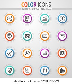 Contact us vector icons for user interface design