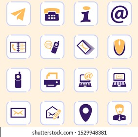 Contact us vector icons for user interface design