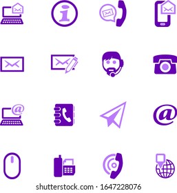 Contact us vector icons for user interface design