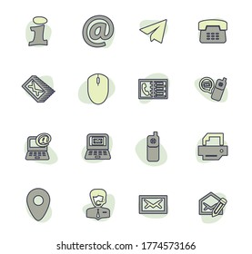 Contact us vector icons for user interface design