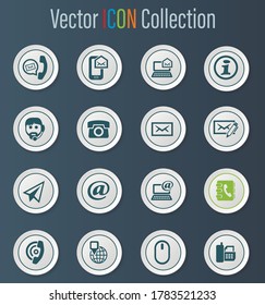 Contact us vector icons for user interface design