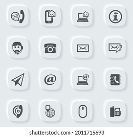 Contact us vector icons for user interface design
