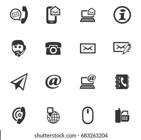 Contact us vector icons for user interface design