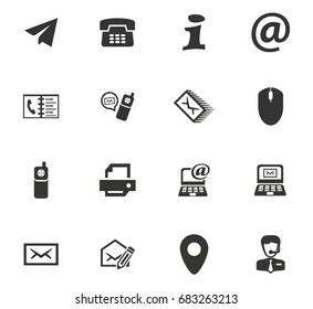 Contact us vector icons for user interface design