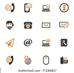 Contact us vector icons for user interface design